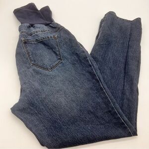 Indigo Blue Women's Maternity Denim Jeans w/Elastic Maternity Band at Waist-XL